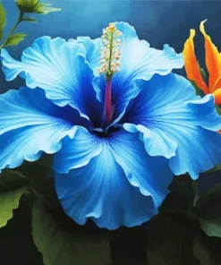 Blue Hawaiian Flower Diamond Painting
