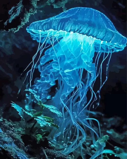 blue jellyfish Diamond Paintings Blue Jellyfish Diamond Painting