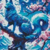 Blue Kitsune Diamond Painting