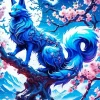 Blue Kitsune Diamond Painting