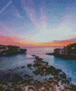 Blue Lagoon At Sunset Diamond Painting