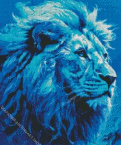 Blue Lion Diamond Painting