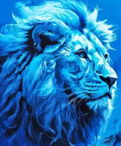 Blue Lion Diamond Painting