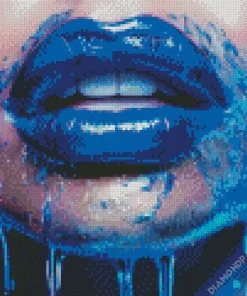 Blue Lips Diamond Painting