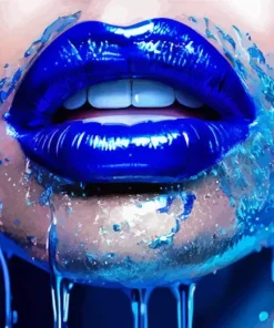 Blue Lips Diamond Painting
