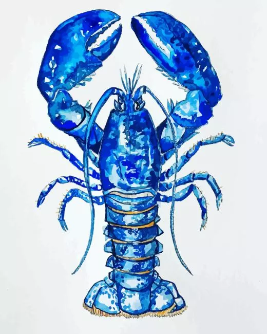 blue lobster art Diamond With Numbers Blue Lobster Art Diamond Painting
