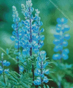 Blue Lupine Flowers Diamond Painting