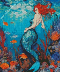 Blue Mermaid Underwater Diamond Painting