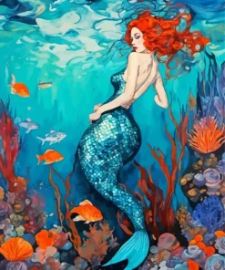 Blue Mermaid Underwater Diamond Painting
