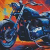 Blue Motorbike Art Diamond Painting