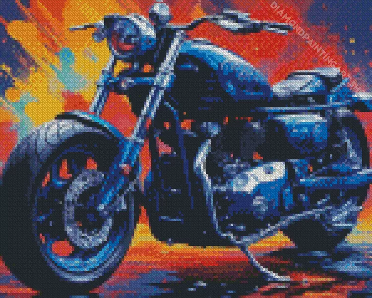 blue motorbike art Diamond Paintings Blue Motorbike Art Diamond Painting