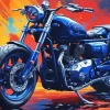 Blue Motorbike Art Diamond Painting