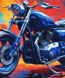 Blue Motorbike Art Diamond Painting