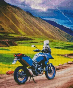 Blue Motorcycle Diamond Painting
