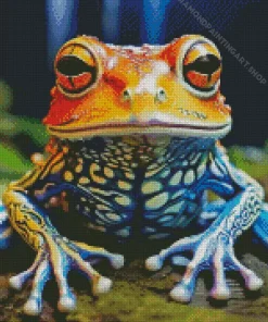 Blue Orange Frog Diamond Painting
