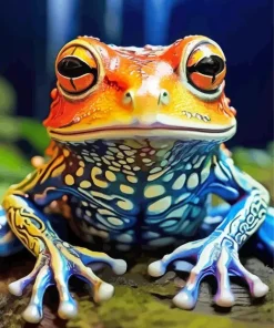 Blue Orange Frog Diamond Painting