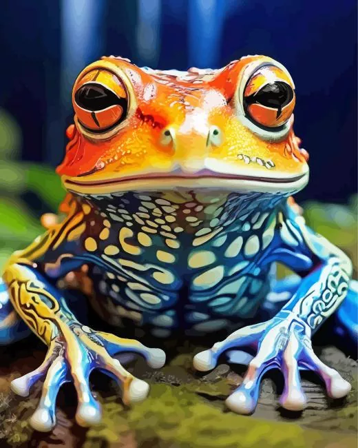 blue orange frog Diamond Paints Blue Orange Frog Diamond Painting