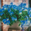 Blue Pansy Flowers Vase Diamond Painting