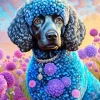 Blue Poodle Dog Diamond Painting