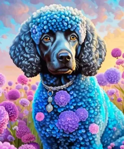Blue Poodle Dog Diamond Painting