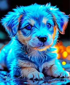 Blue Puppy Diamond Painting