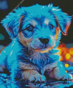 Blue Puppy Diamond Painting