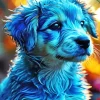 Blue Puppy Dog Diamond Painting
