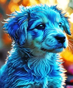 Blue Puppy Dog Diamond Painting