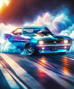 Blue Purple Car Diamond Painting