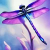 Blue Purple Dragonfly Diamond Painting
