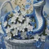 Blue Racer Snake In Flowers Basket Diamond Painting