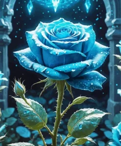 Blue Rose Flower Diamond Painting