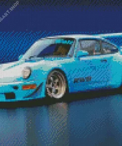 Blue Rwb Porsche Diamond Painting