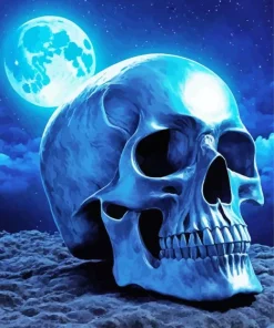 Blue Skull Head Diamond Painting