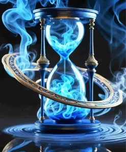 Blue Smoke Sand Clock Diamond Painting