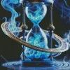 Blue Smoke Sand Clock Diamond Painting