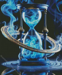 Blue Smoke Sand Clock Diamond Painting