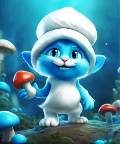 Blue Smurf Cat Diamond Painting