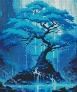 Blue Tree Diamond Painting