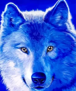 Blue Wolf Face Diamond Painting