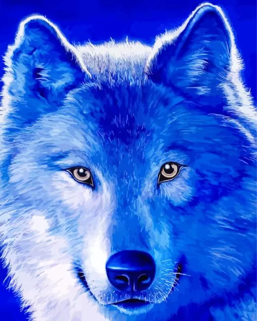 blue wolf face Diamond Paints Blue Wolf Face Diamond Painting