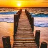 Boardwalk Sunset View Diamond Painting