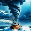 Boat In Storm Diamond Painting