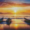 Boats On Beach Diamond Painting