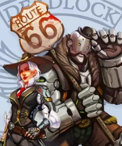 Bob From Overwatch And Ashe Diamond Painting