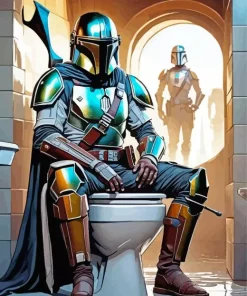 Boba Fett In Bathroom Diamond Painting