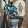 Boba Fett In Bathroom Diamond Painting