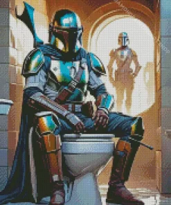 Boba Fett In Bathroom Diamond Painting