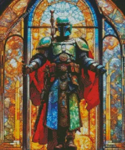 Boba Fett Stained Glass Diamond Painting