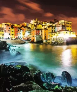 Boccadasse At Night Diamond Painting